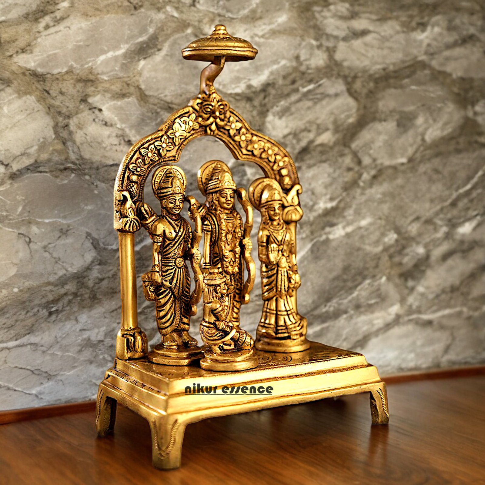 Solid Brass Ram Darbar Statue - 9.5 inch Nikuressence