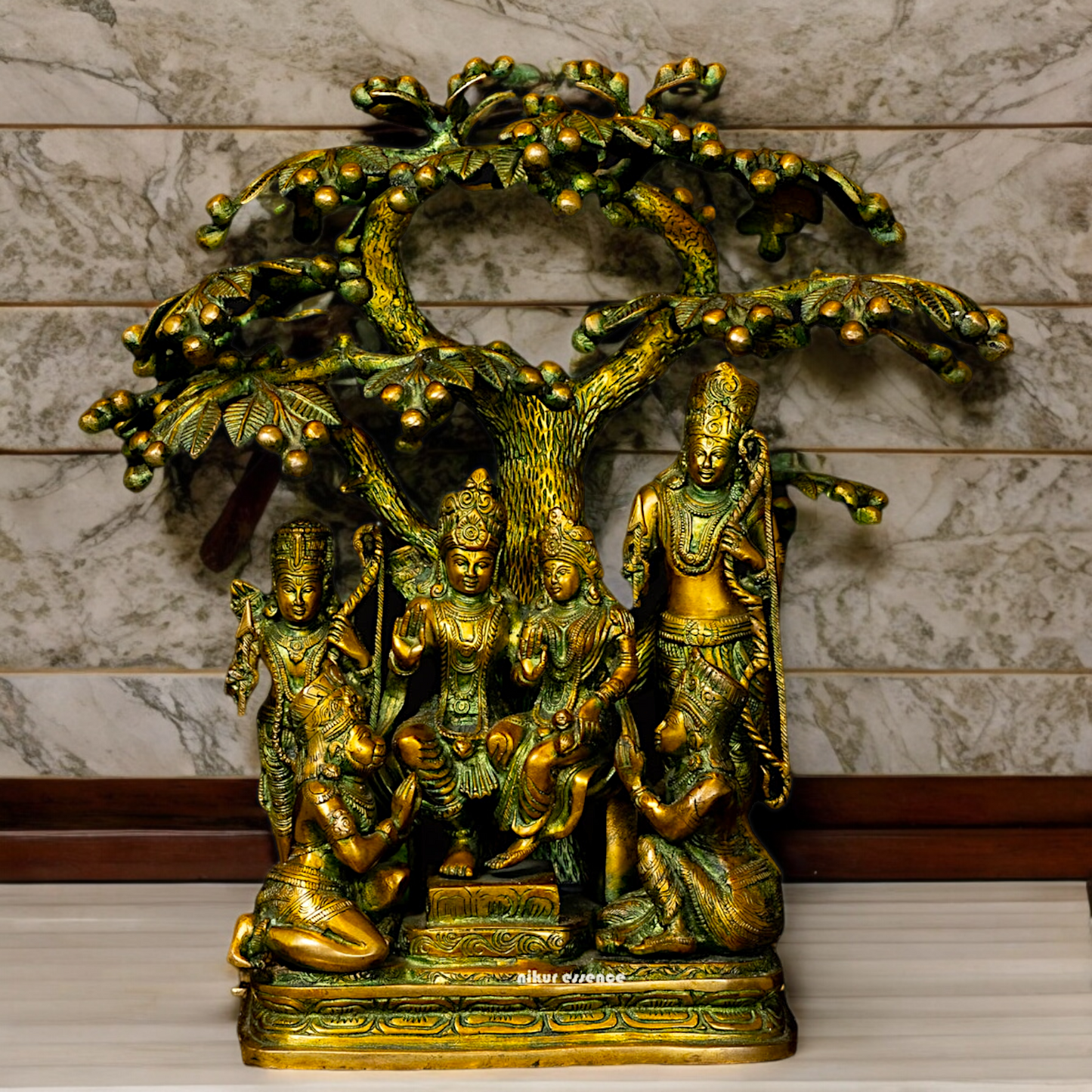 Online Brass Ram Darbar Idol with Tree - 18 inches Nikuressence