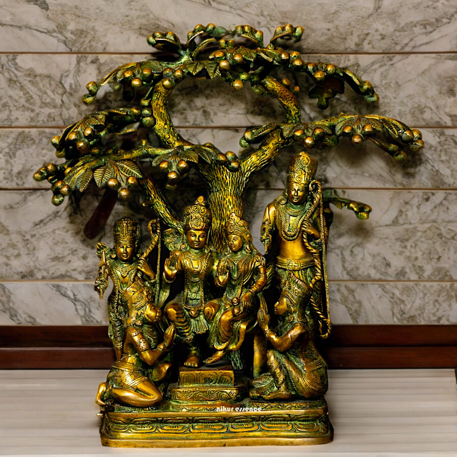 Online Brass Ram Darbar Idol with Tree - 18 inches Nikuressence