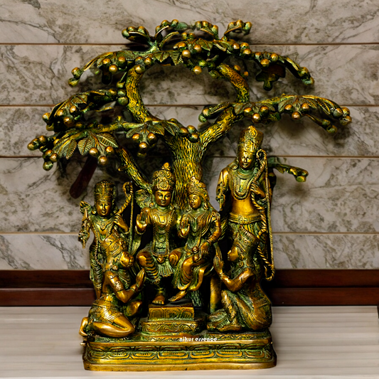 Online Brass Ram Darbar Idol with Tree - 18 inches Nikuressence