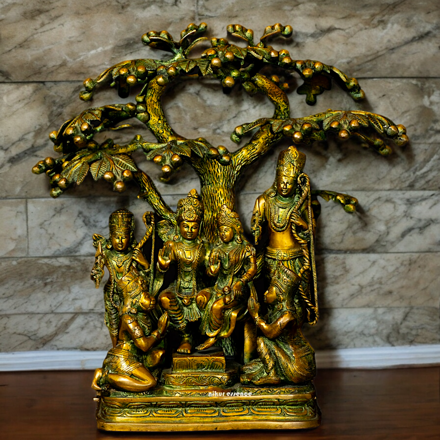Online Brass Ram Darbar Idol with Tree - 18 inches Nikuressence