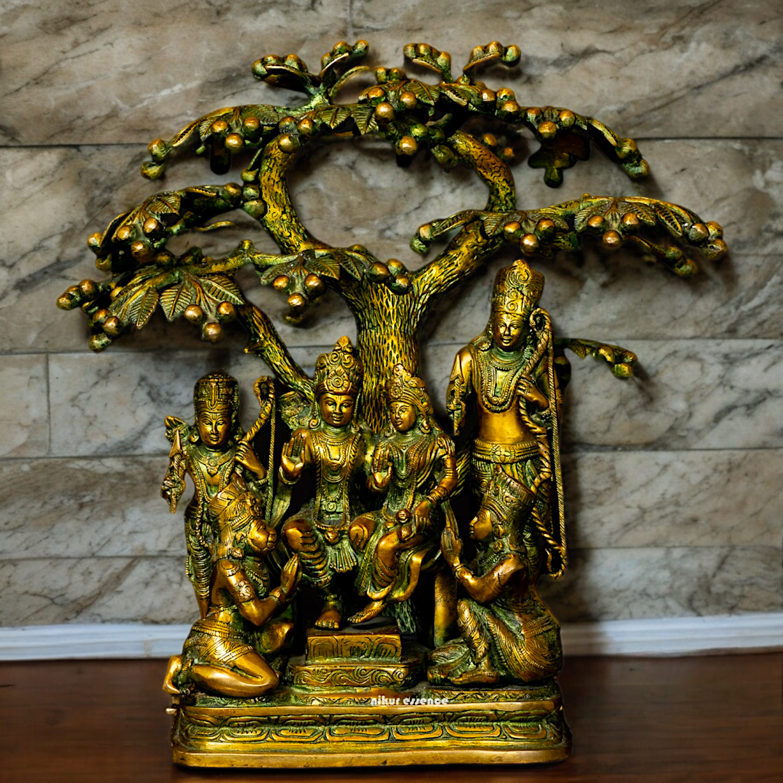Online Brass Ram Darbar Idol with Tree - 18 inches Nikuressence