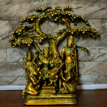 Online Brass Ram Darbar Idol with Tree - 18 inches Nikuressence