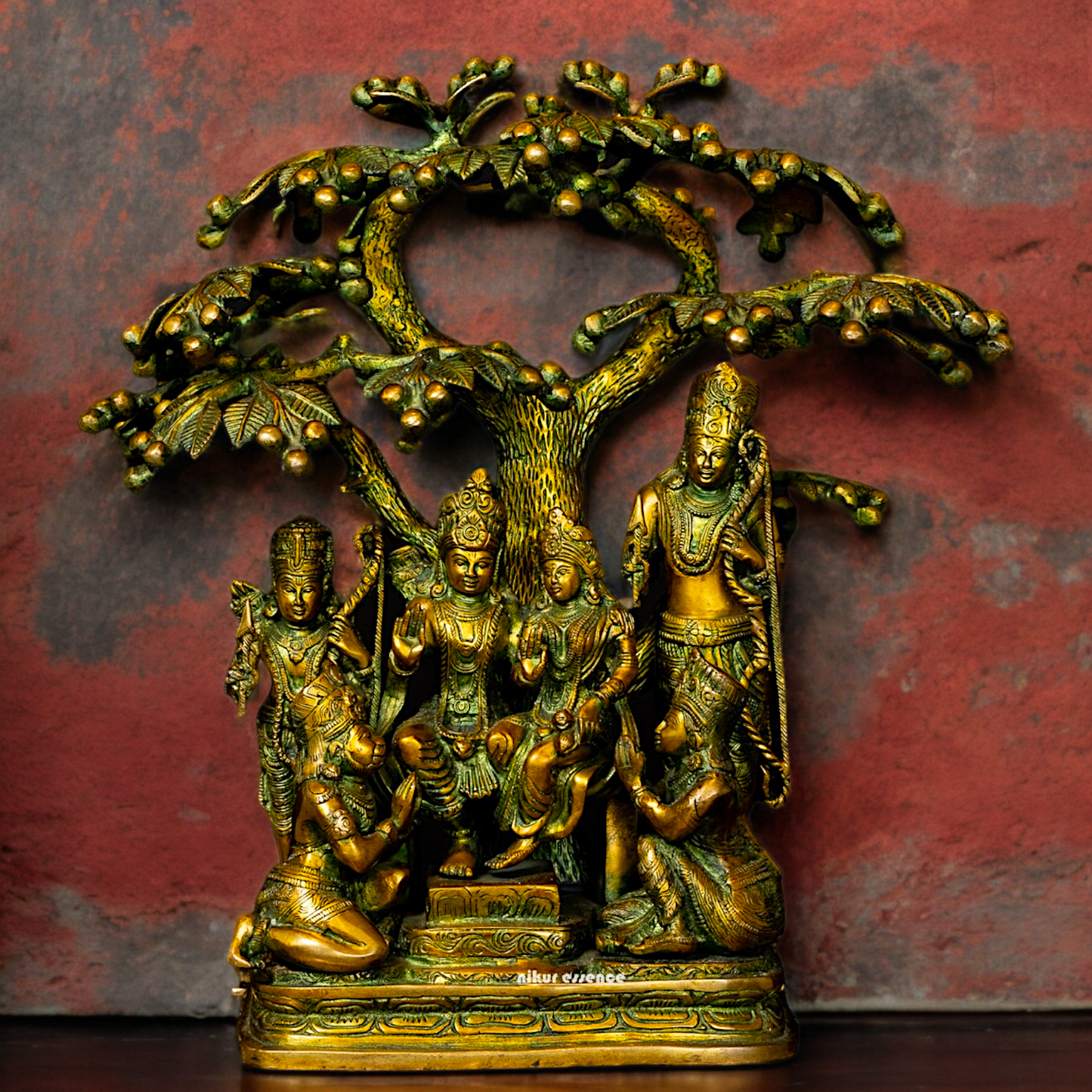 Online Brass Ram Darbar Idol with Tree - 18 inches Nikuressence