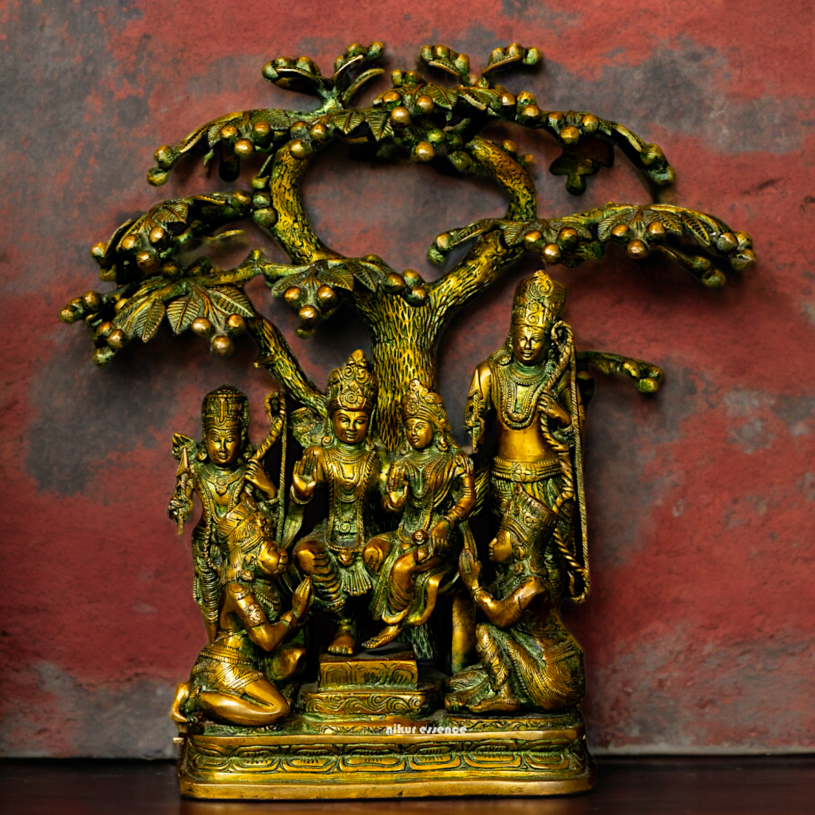 Online Brass Ram Darbar Idol with Tree - 18 inches Nikuressence