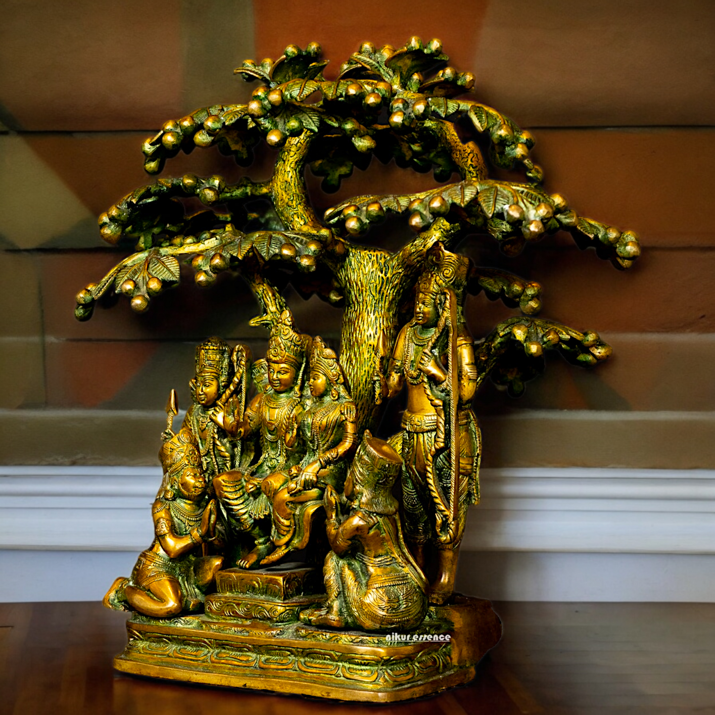 Online Brass Ram Darbar Idol with Tree - 18 inches Nikuressence