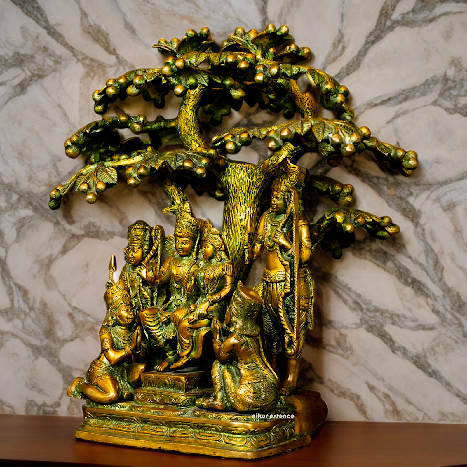 Online Brass Ram Darbar Idol with Tree - 18 inches Nikuressence
