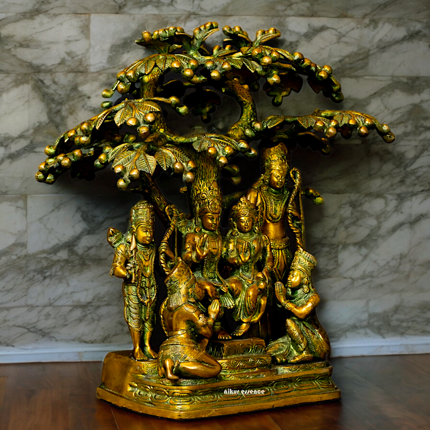 Online Brass Ram Darbar Idol with Tree - 18 inches Nikuressence