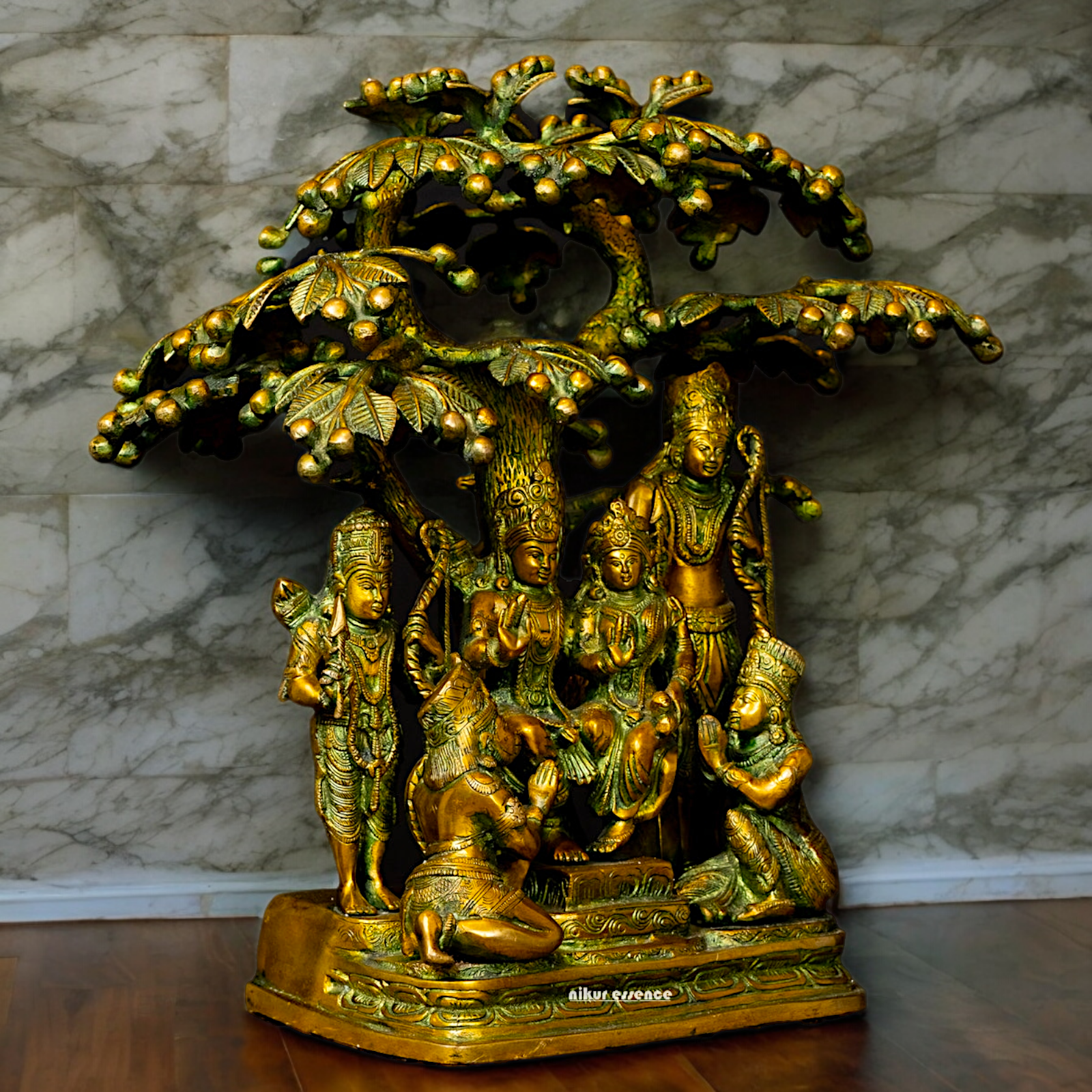 Online Brass Ram Darbar Idol with Tree - 18 inches Nikuressence