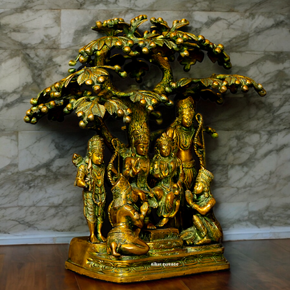 Online Brass Ram Darbar Idol with Tree - 18 inches Nikuressence