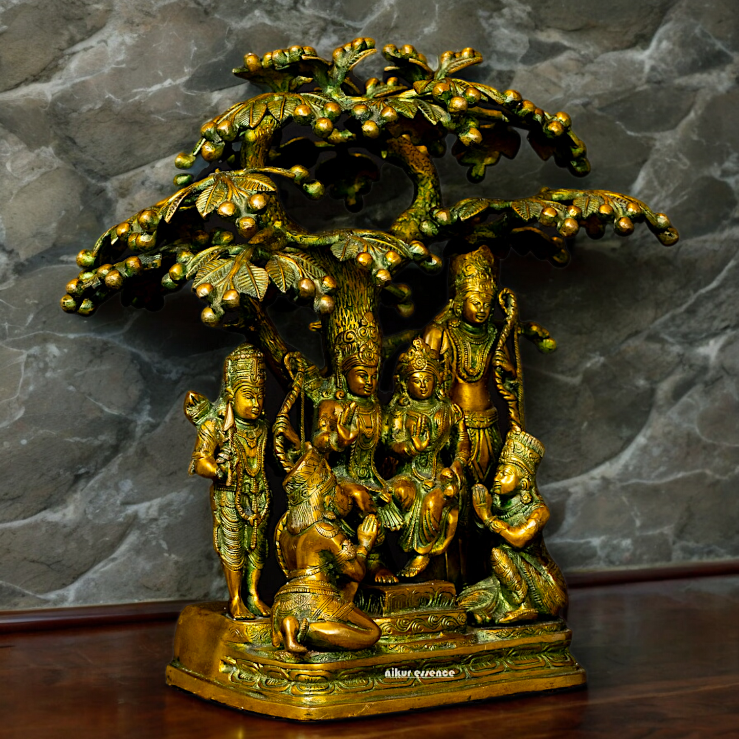 Online Brass Ram Darbar Idol with Tree - 18 inches Nikuressence