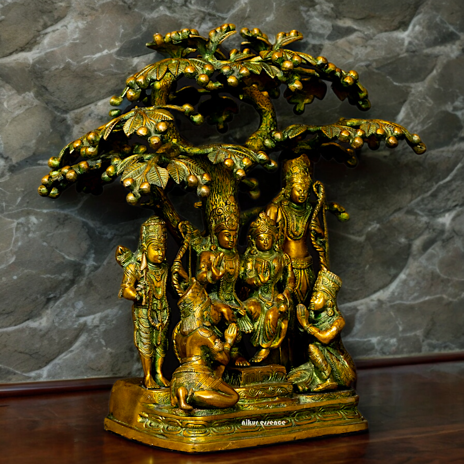 Online Brass Ram Darbar Idol with Tree - 18 inches Nikuressence