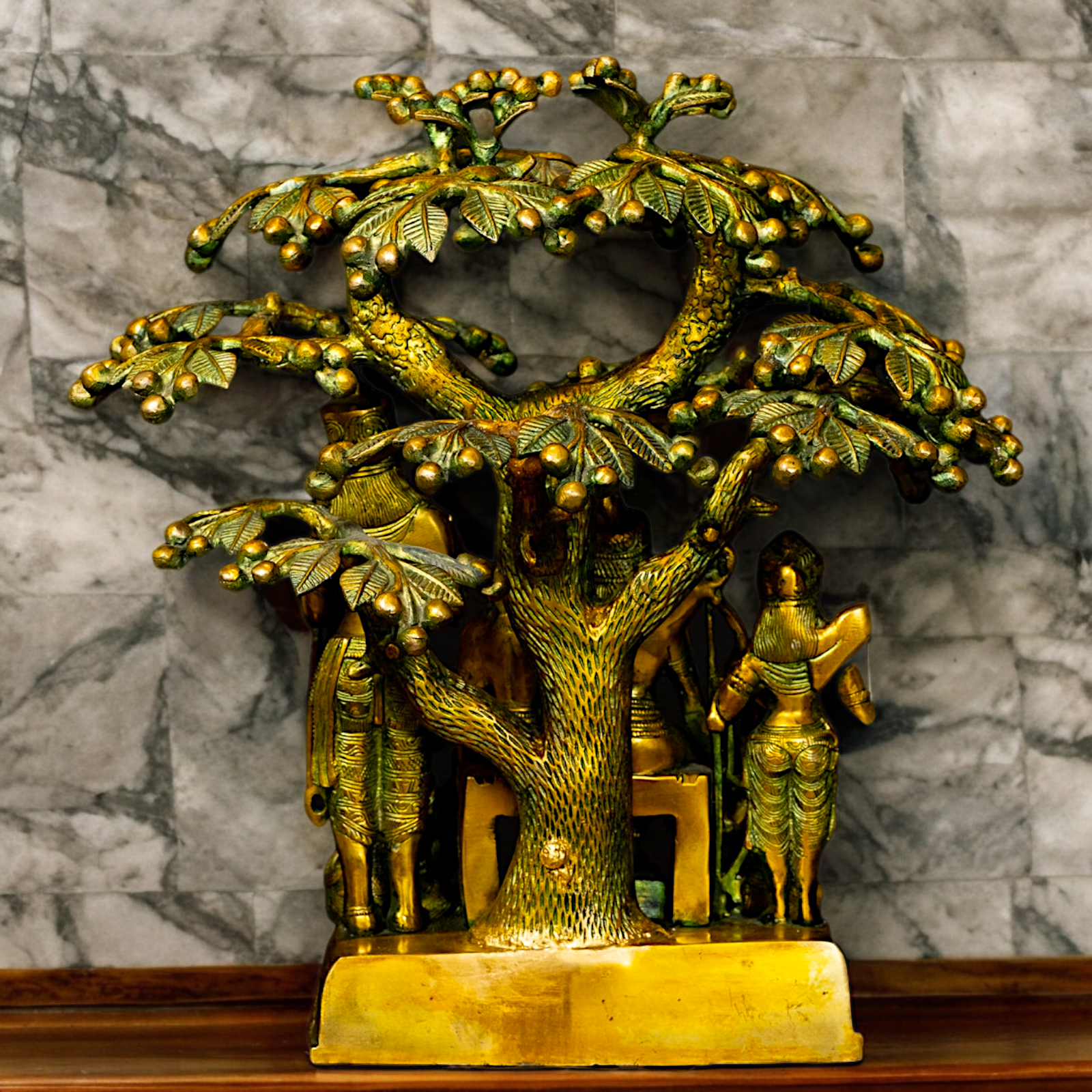 Online Brass Ram Darbar Idol with Tree - 18 inches Nikuressence