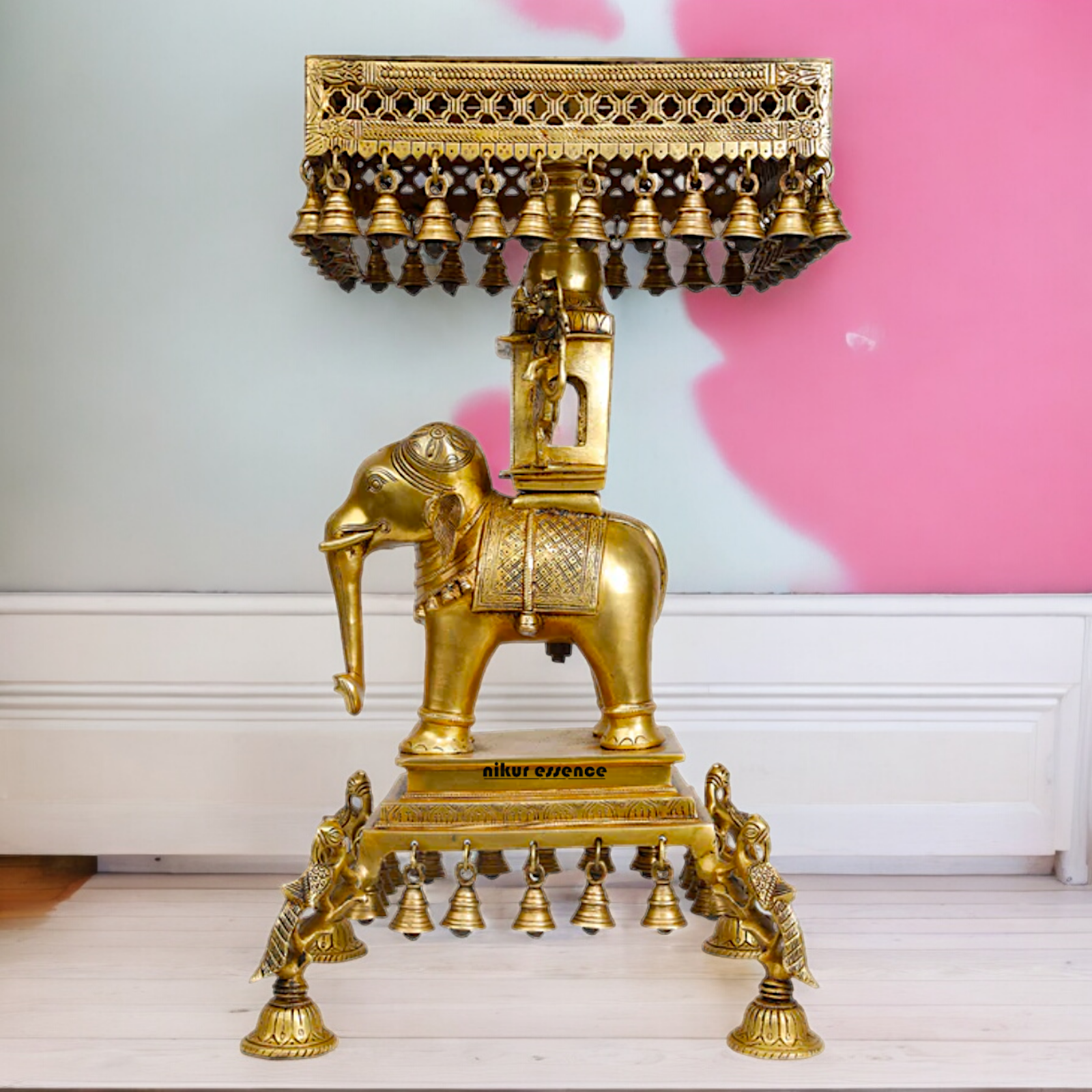 Shop Elephant Chowki Brass - 23 inch Nikuressence