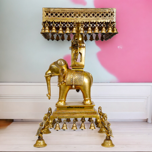 Shop Elephant Chowki Brass - 23 inch Nikuressence
