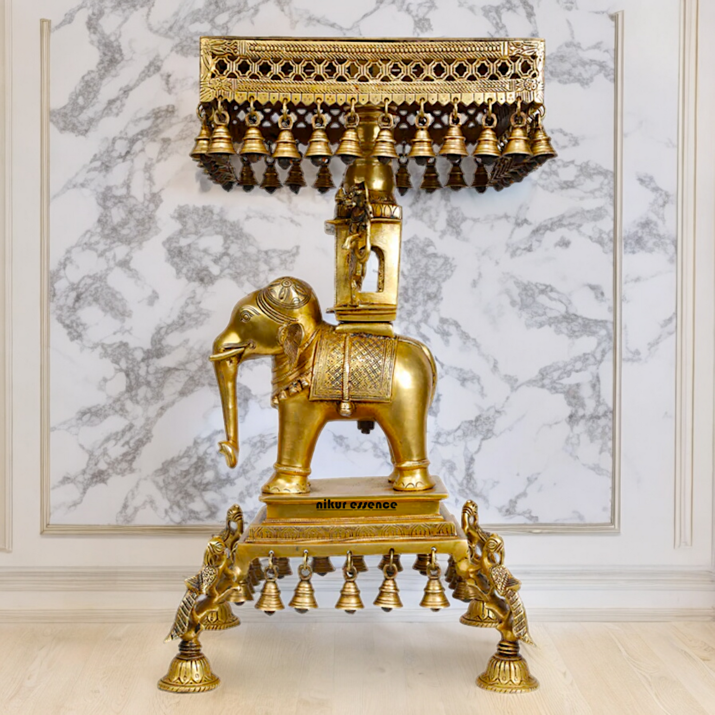 Shop Elephant Chowki Brass - 23 inch Nikuressence