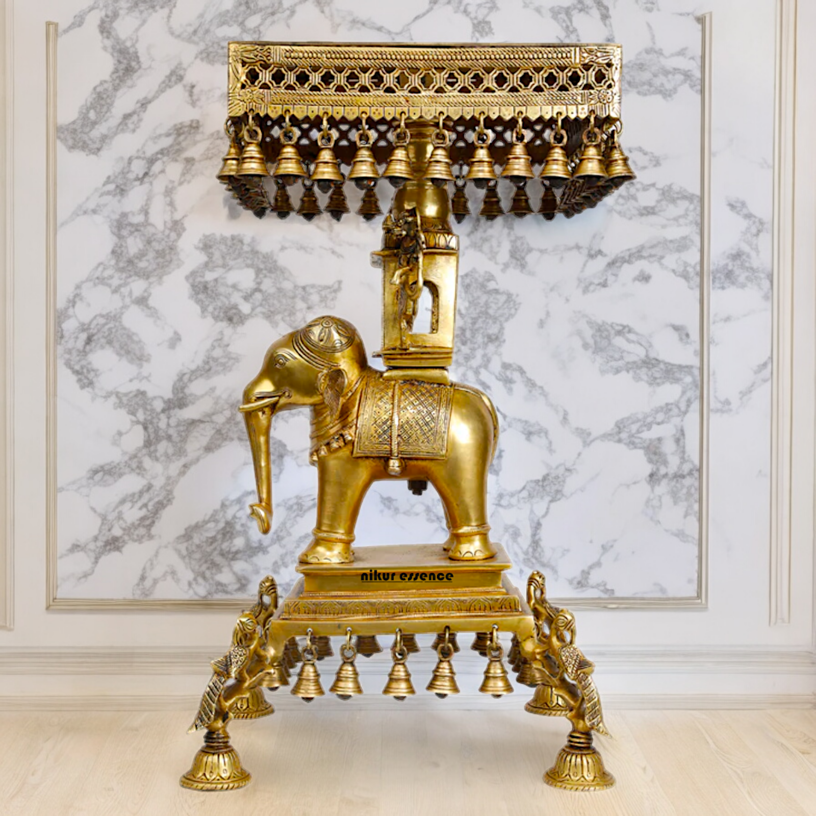 Shop Elephant Chowki Brass - 23 inch Nikuressence