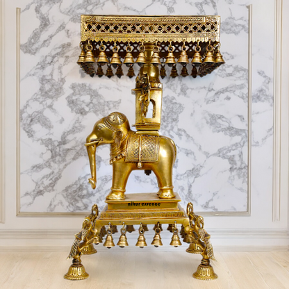 Shop Elephant Chowki Brass - 23 inch Nikuressence
