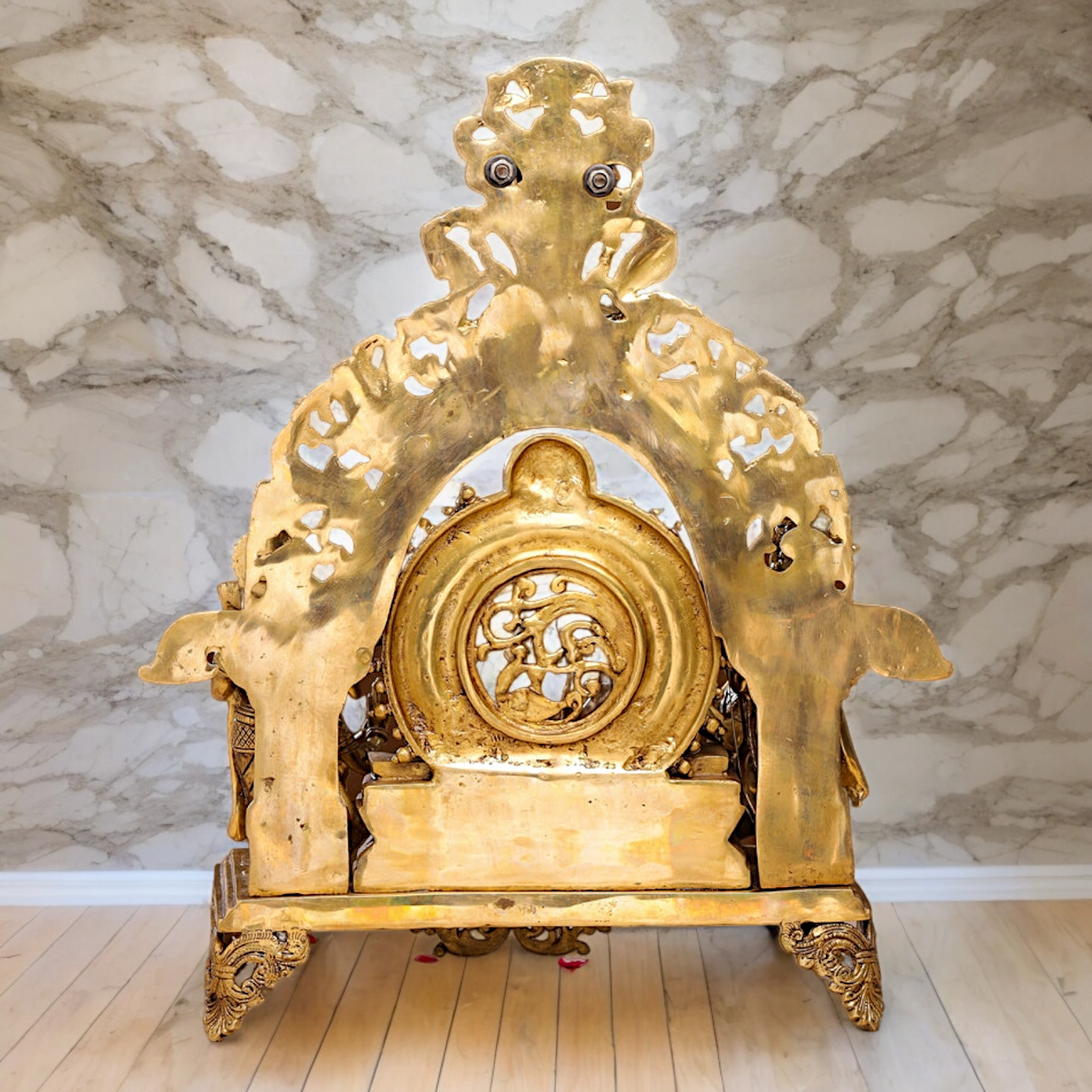 Solid Brass Ram Parivar with Singhasan Idol - 23 inches Nikuressence