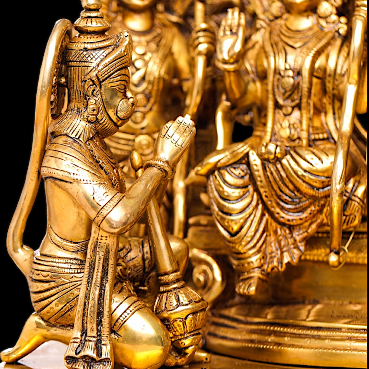Solid Brass Ram Parivar with Singhasan Idol - 23 inches Nikuressence