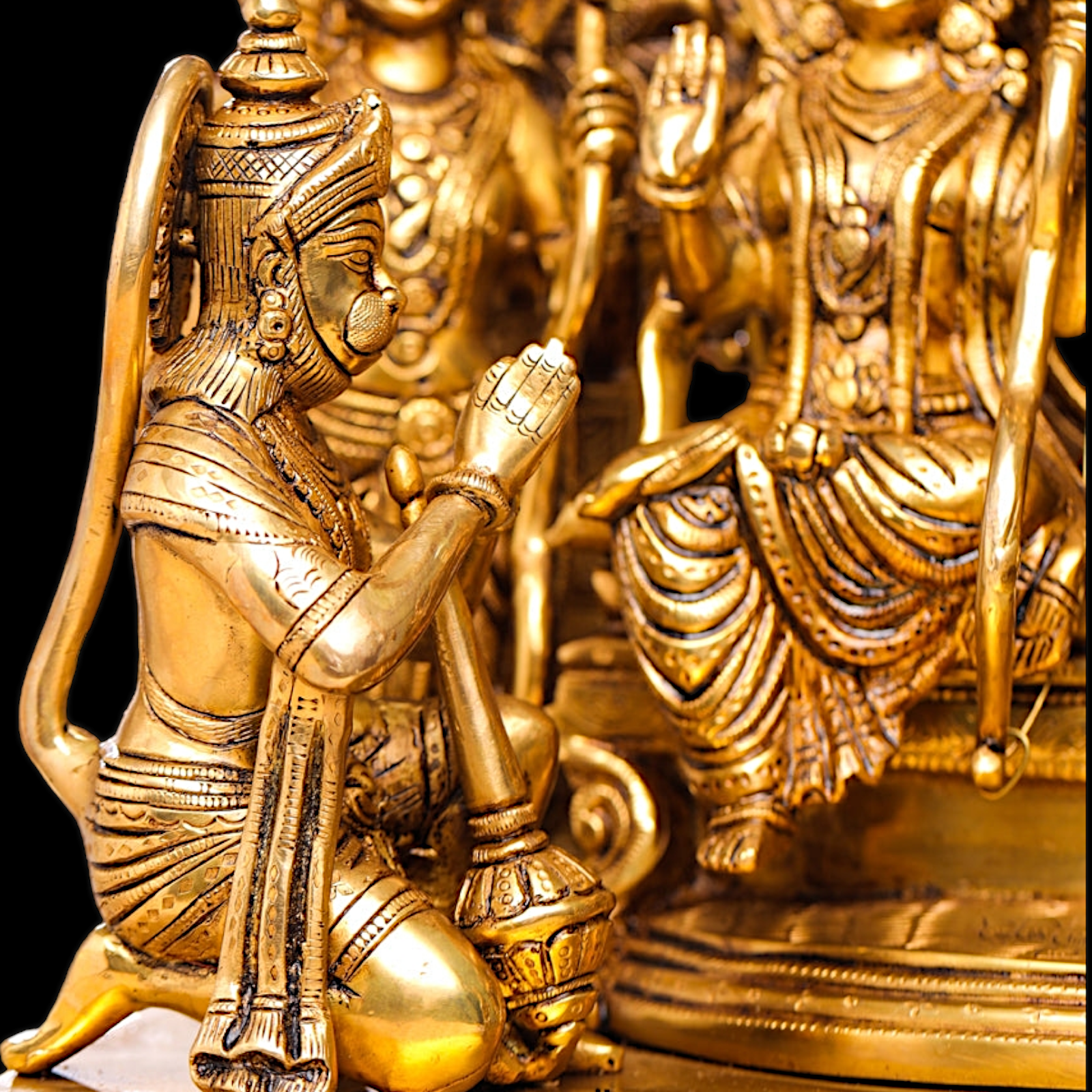 Solid Brass Ram Parivar with Singhasan Idol - 23 inches Nikuressence