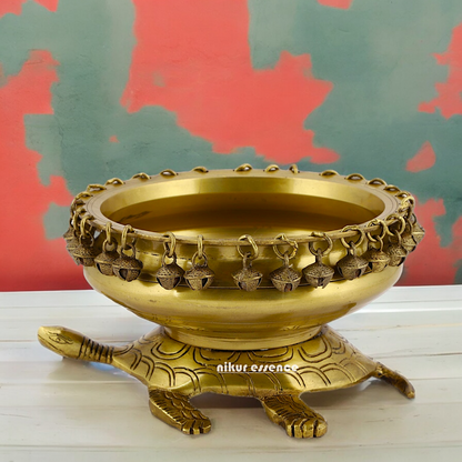 Solid Braas Turtle Tortoise Urli - 10 Inch Nikuressence