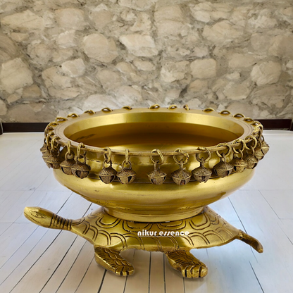 Solid Braas Turtle Tortoise Urli - 10 Inch Nikuressence