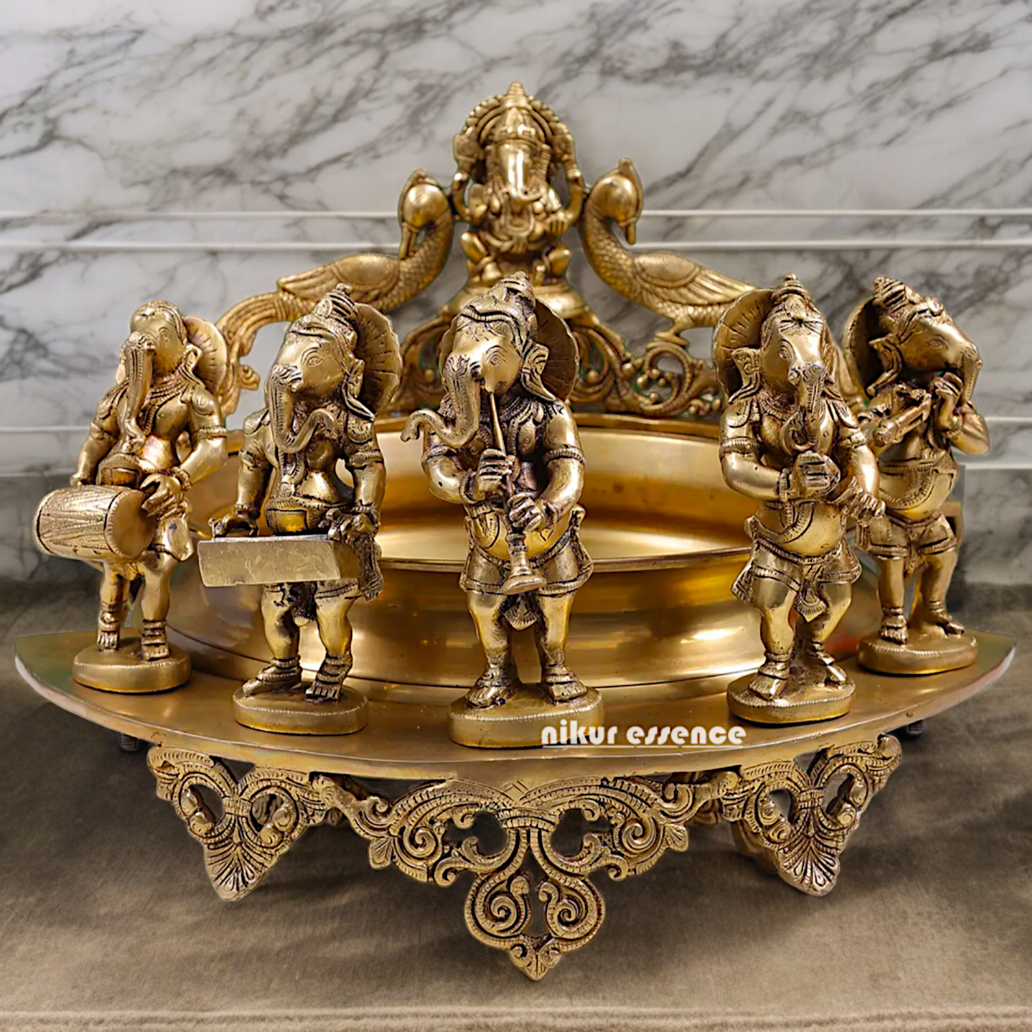 Solid Braas Musical Ganesh Urli - 19.50 inch Nikuressence