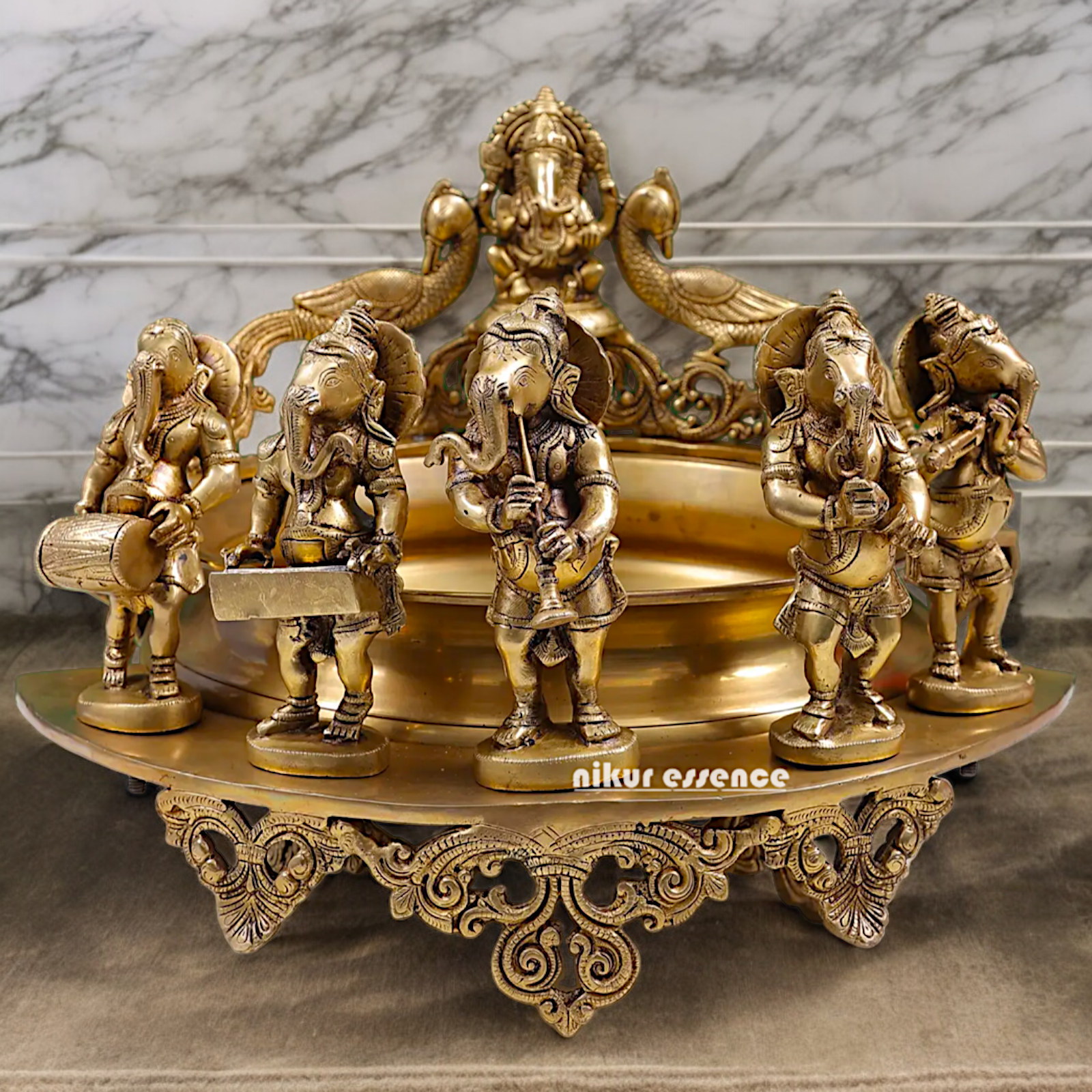 Solid Braas Musical Ganesh Urli - 19.50 inch Nikuressence