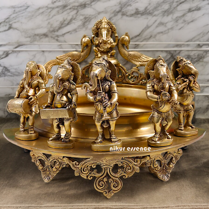 Solid Braas Musical Ganesh Urli - 19.50 inch Nikuressence