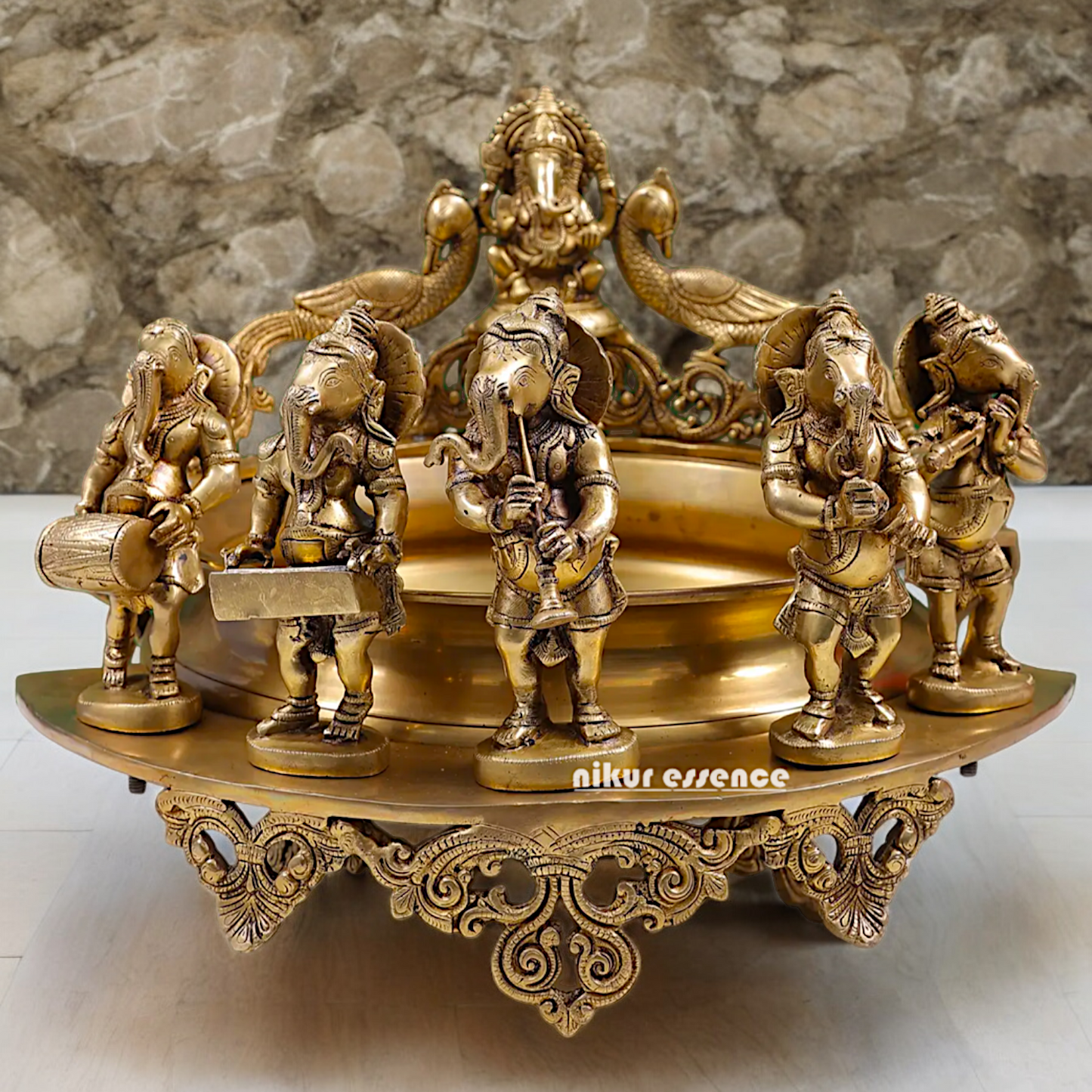 Solid Braas Musical Ganesh Urli - 19.50 inch Nikuressence