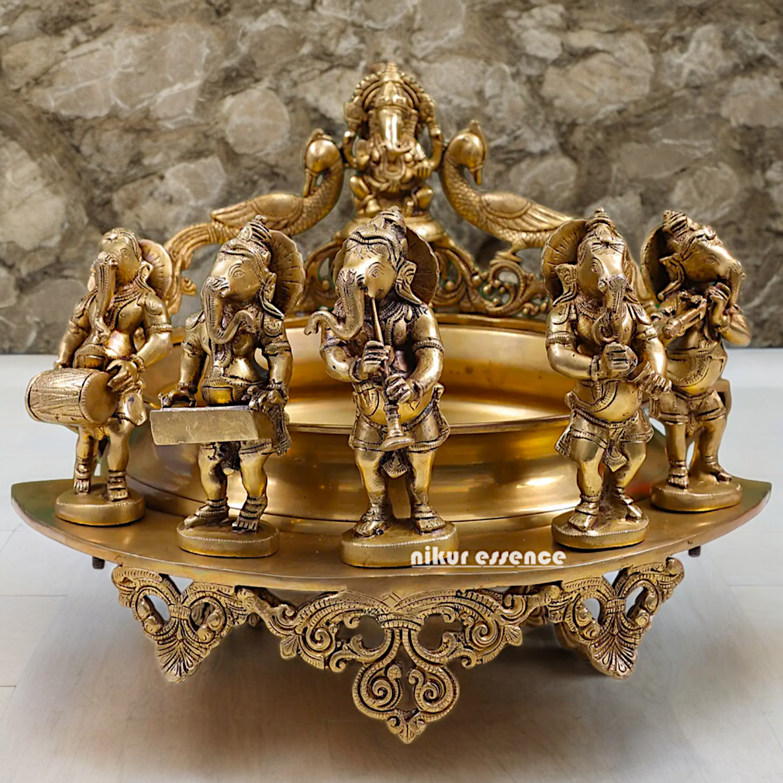 Solid Braas Musical Ganesh Urli - 19.50 inch Nikuressence