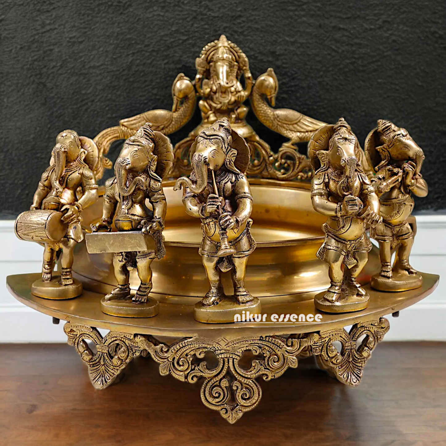 Solid Braas Musical Ganesh Urli - 19.50 inch Nikuressence