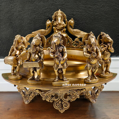 Solid Braas Musical Ganesh Urli - 19.50 inch Nikuressence
