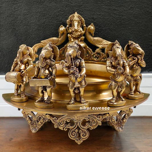 Solid Braas Musical Ganesh Urli - 19.50 inch Nikuressence