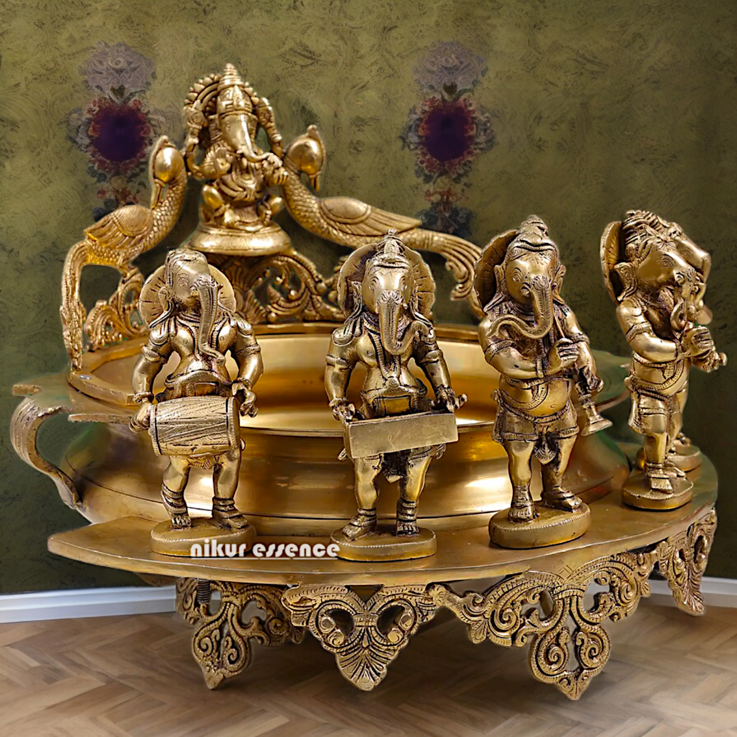 Solid Braas Musical Ganesh Urli - 19.50 inch Nikuressence