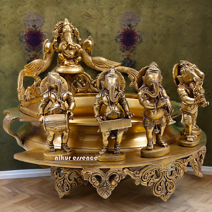 Solid Braas Musical Ganesh Urli - 19.50 inch Nikuressence