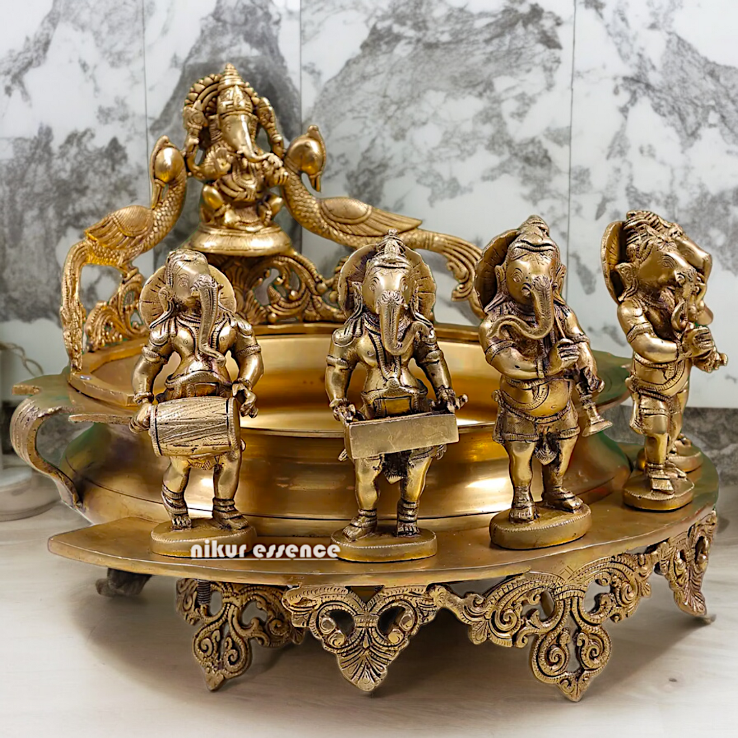 Solid Braas Musical Ganesh Urli - 19.50 inch Nikuressence