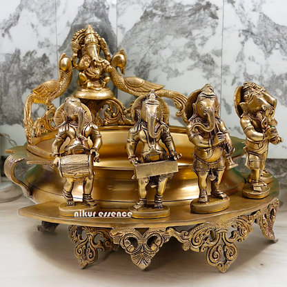 Solid Braas Musical Ganesh Urli - 19.50 inch Nikuressence