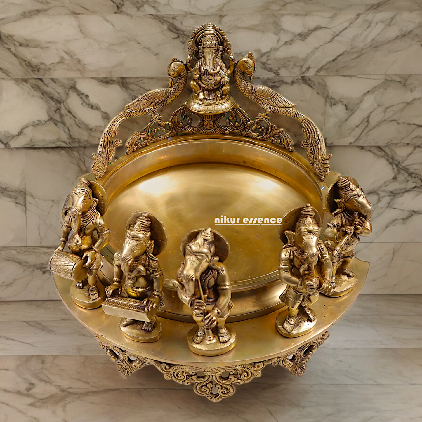 Solid Braas Musical Ganesh Urli - 19.50 inch Nikuressence