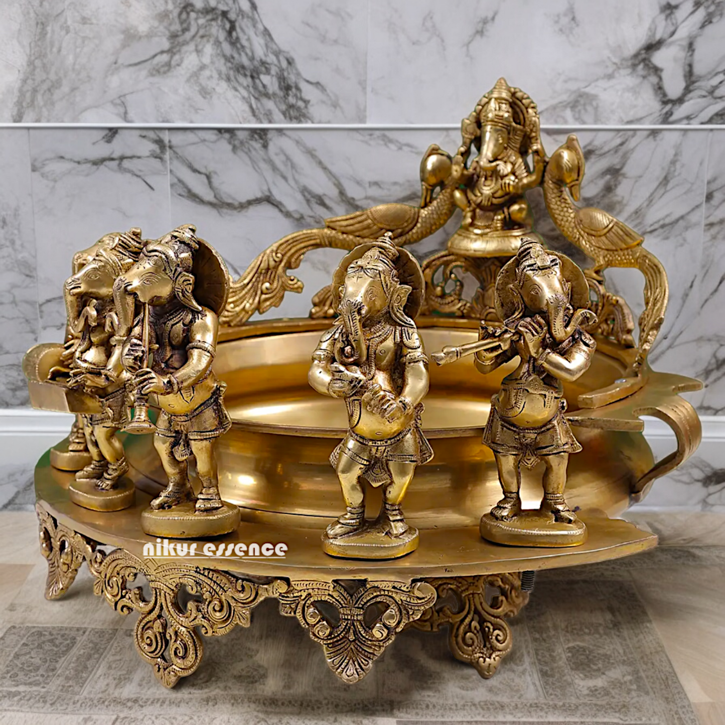 Solid Braas Musical Ganesh Urli - 19.50 inch Nikuressence