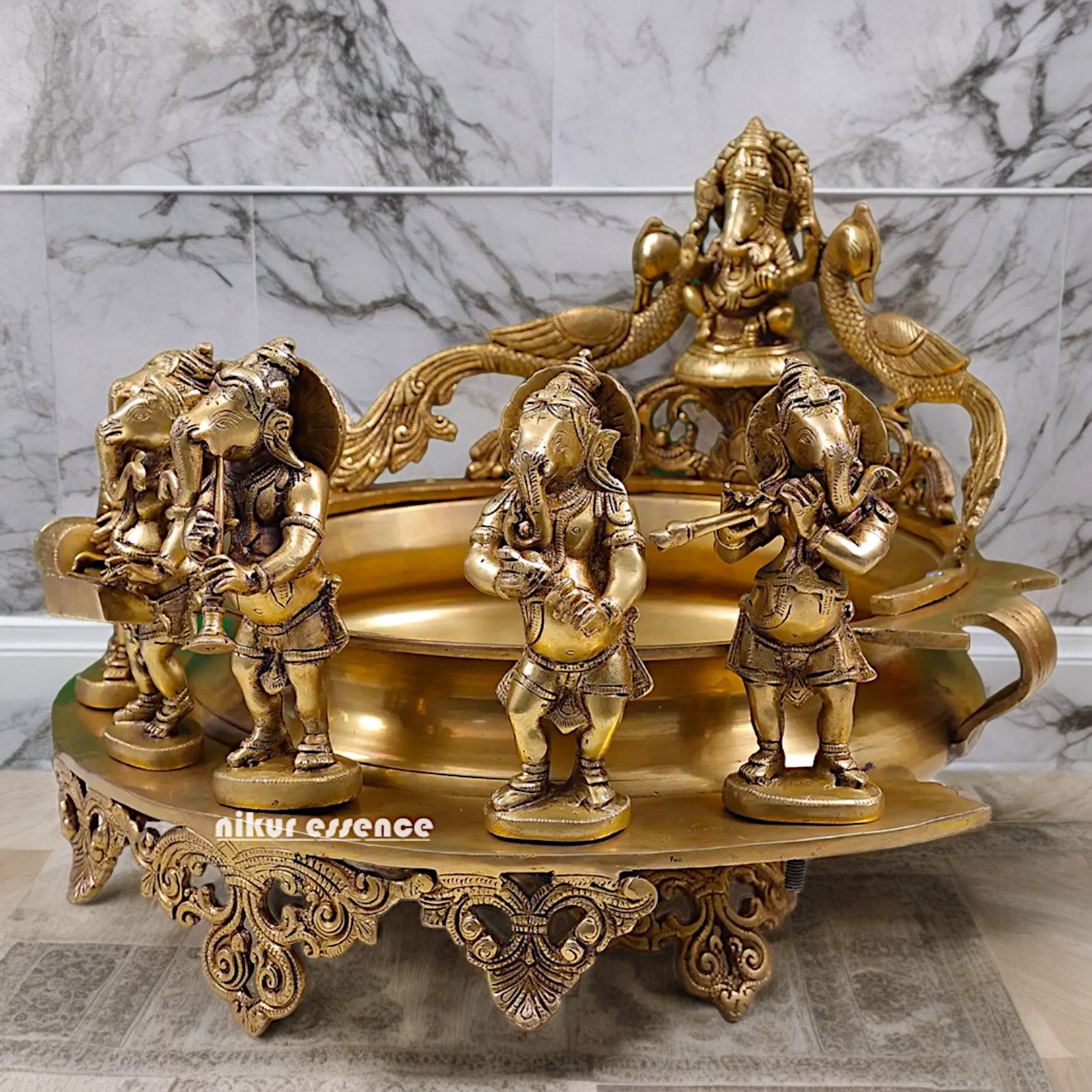 Solid Braas Musical Ganesh Urli - 19.50 inch Nikuressence