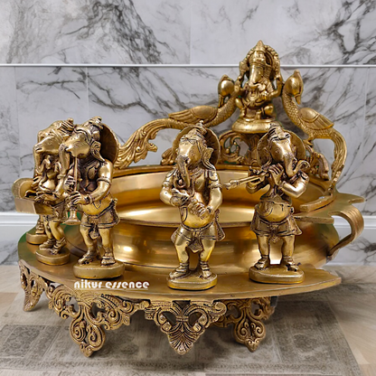 Solid Braas Musical Ganesh Urli - 19.50 inch Nikuressence