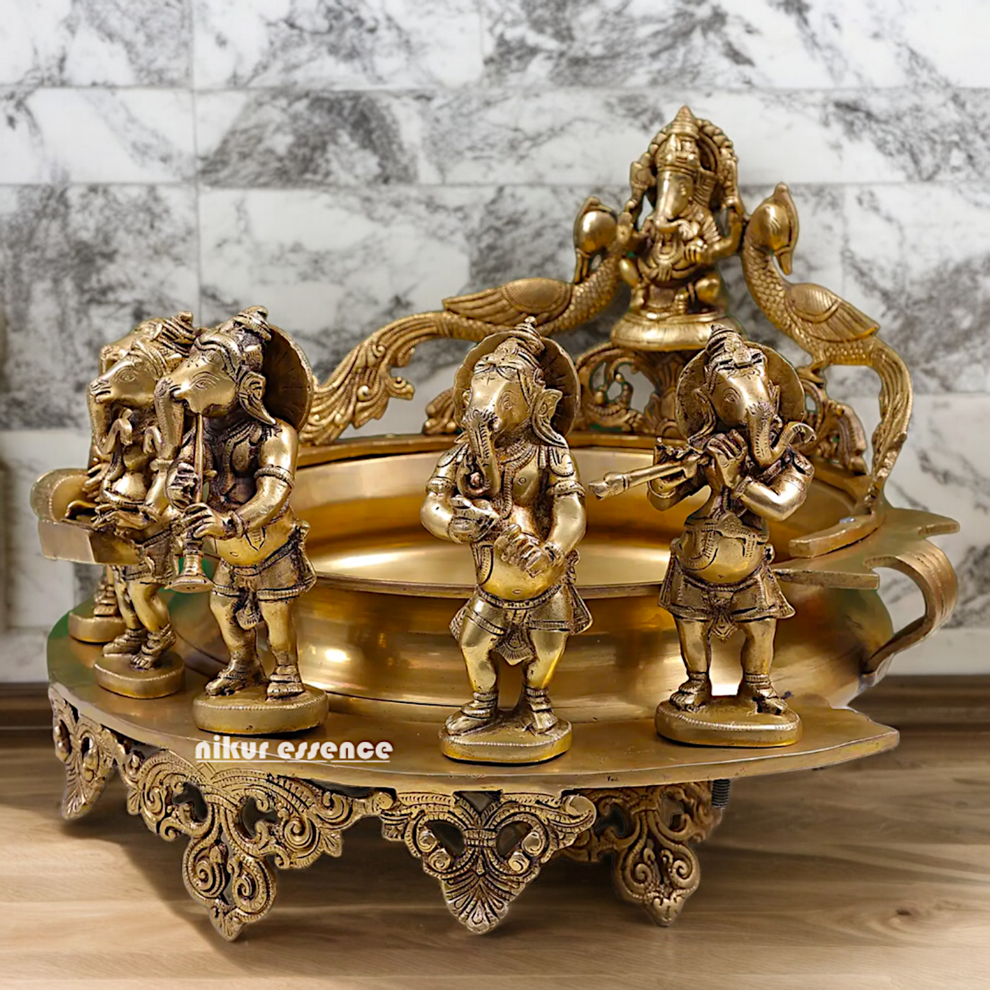 Solid Braas Musical Ganesh Urli - 19.50 inch Nikuressence