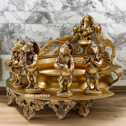 Solid Braas Musical Ganesh Urli - 19.50 inch Nikuressence