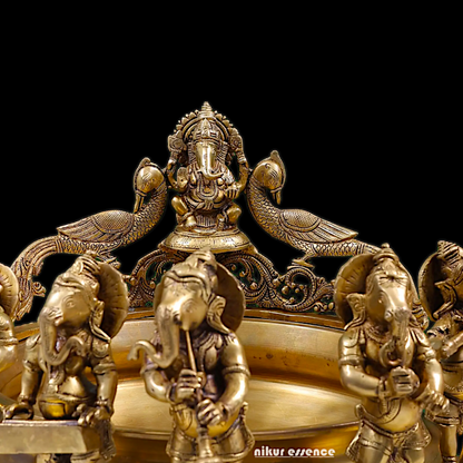 Solid Braas Musical Ganesh Urli - 19.50 inch Nikuressence