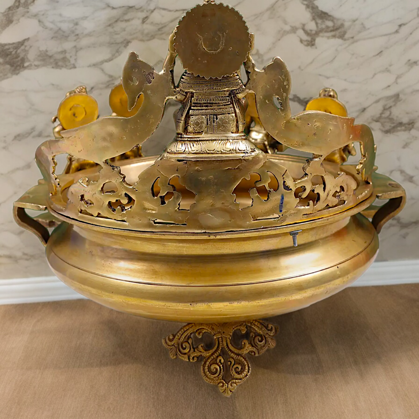 Solid Braas Musical Ganesh Urli - 19.50 inch Nikuressence