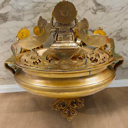 Solid Braas Musical Ganesh Urli - 19.50 inch Nikuressence