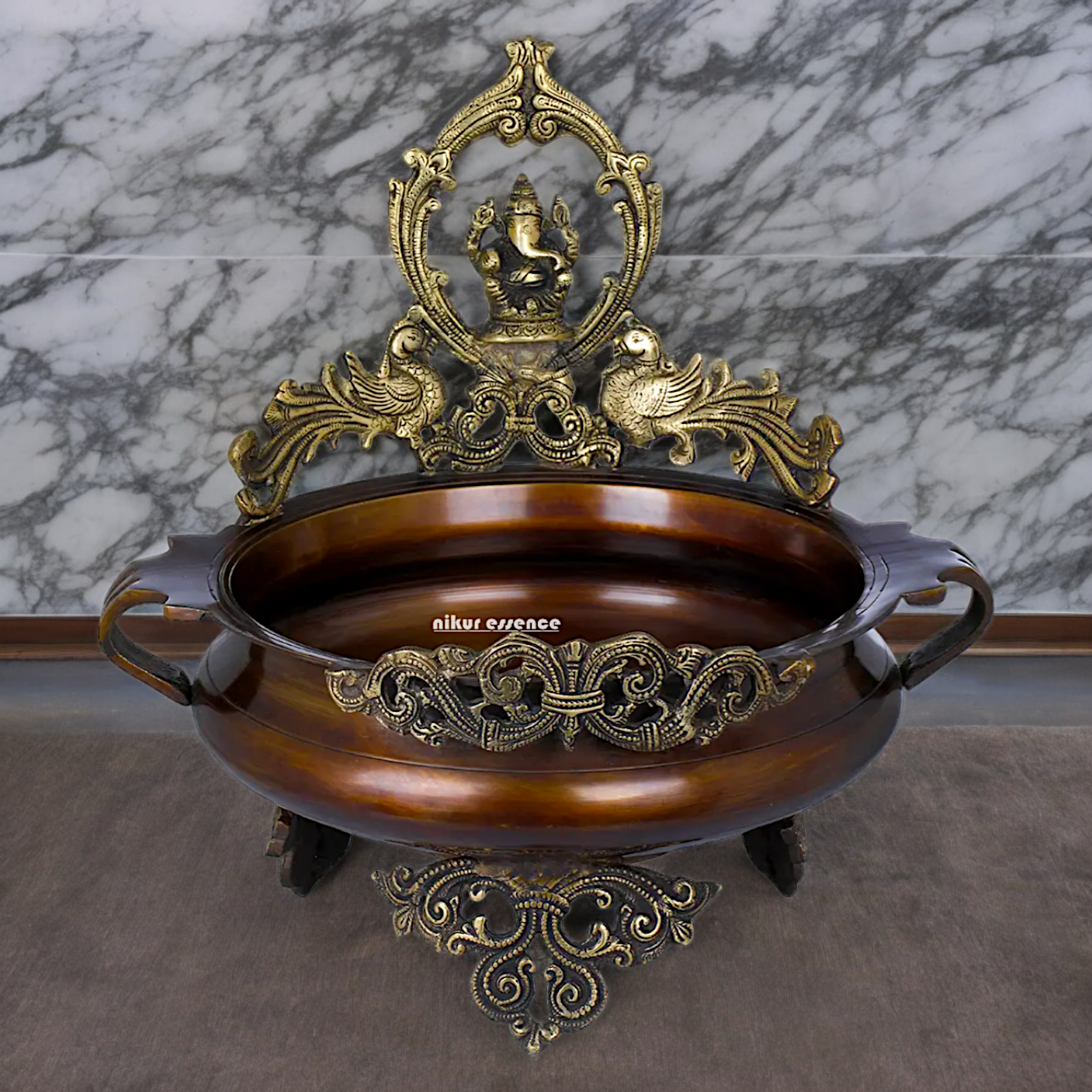 Superfine Braas Ganesh urli - 14.30 inch Nikuressence