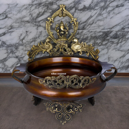 Superfine Braas Ganesh urli - 14.30 inch Nikuressence